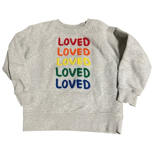Hanna Andersson Other - Hanna Andersson Rainbow Loved Gray Sweatshirt Size 5-6 Kid Unisex Cotton